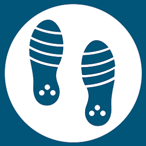 Imagen de la categoría de suelas para niño. Dos pisadas de calzado de niño.